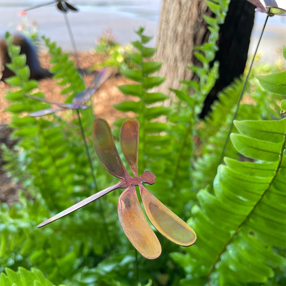 Set of 3 Medium Natural Copper Dragonflies