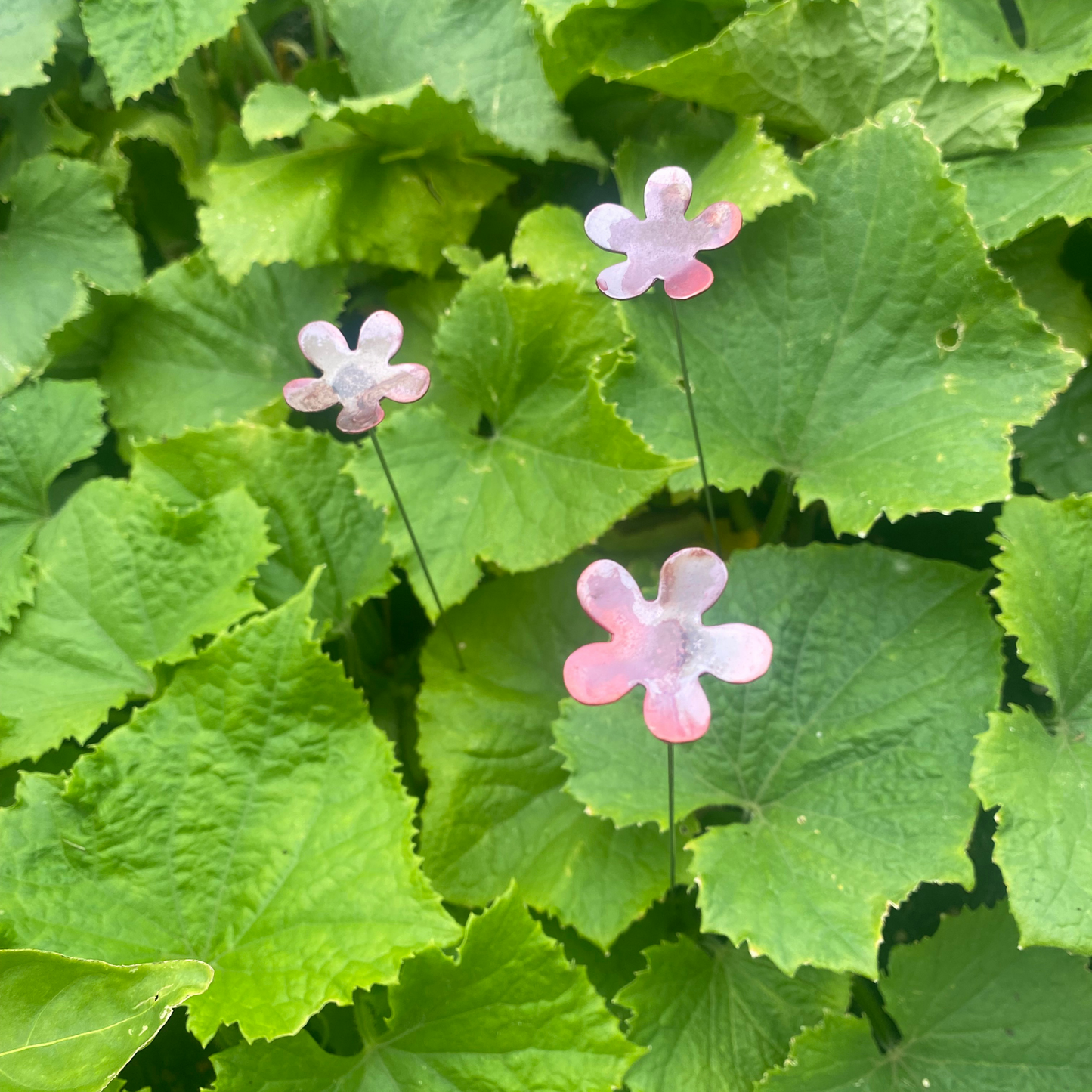 Small Natural Copper Flowers- Set of 6