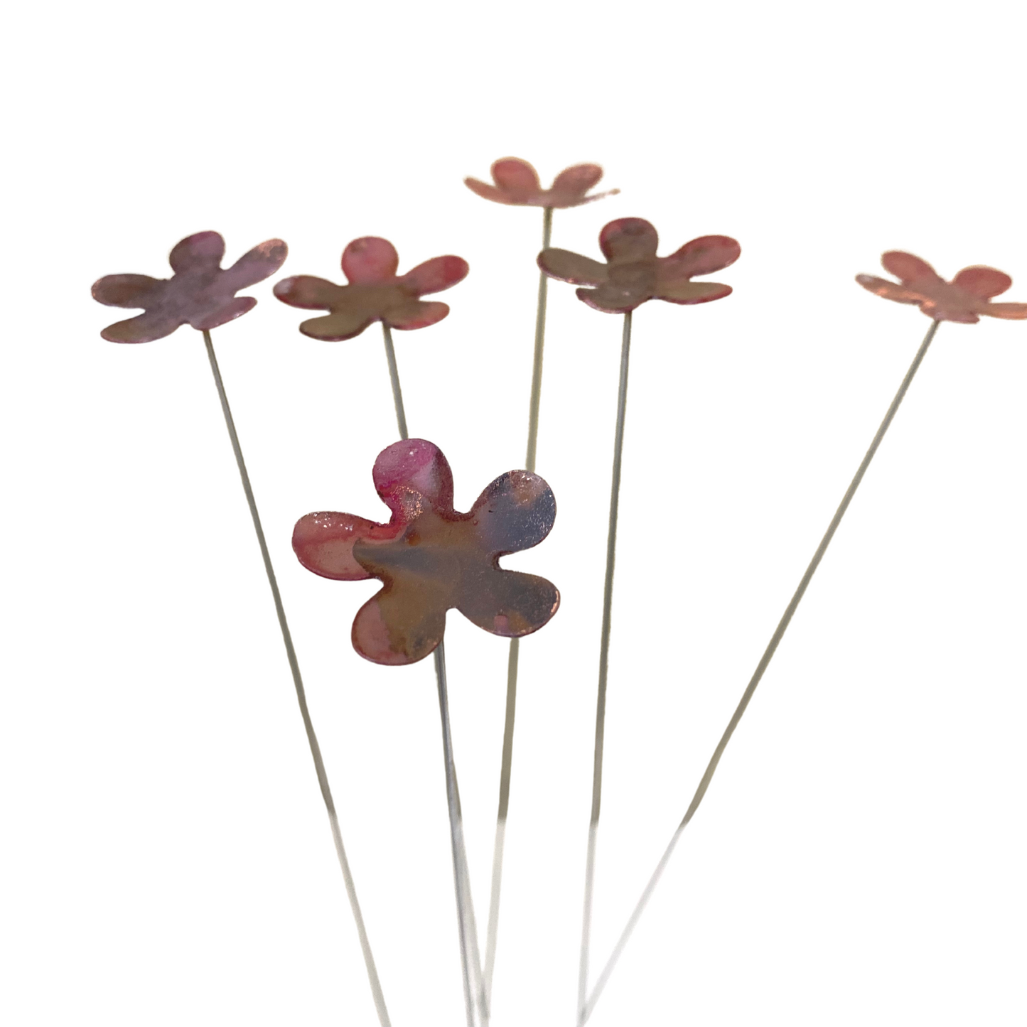 Small Natural Copper Flowers- Set of 6