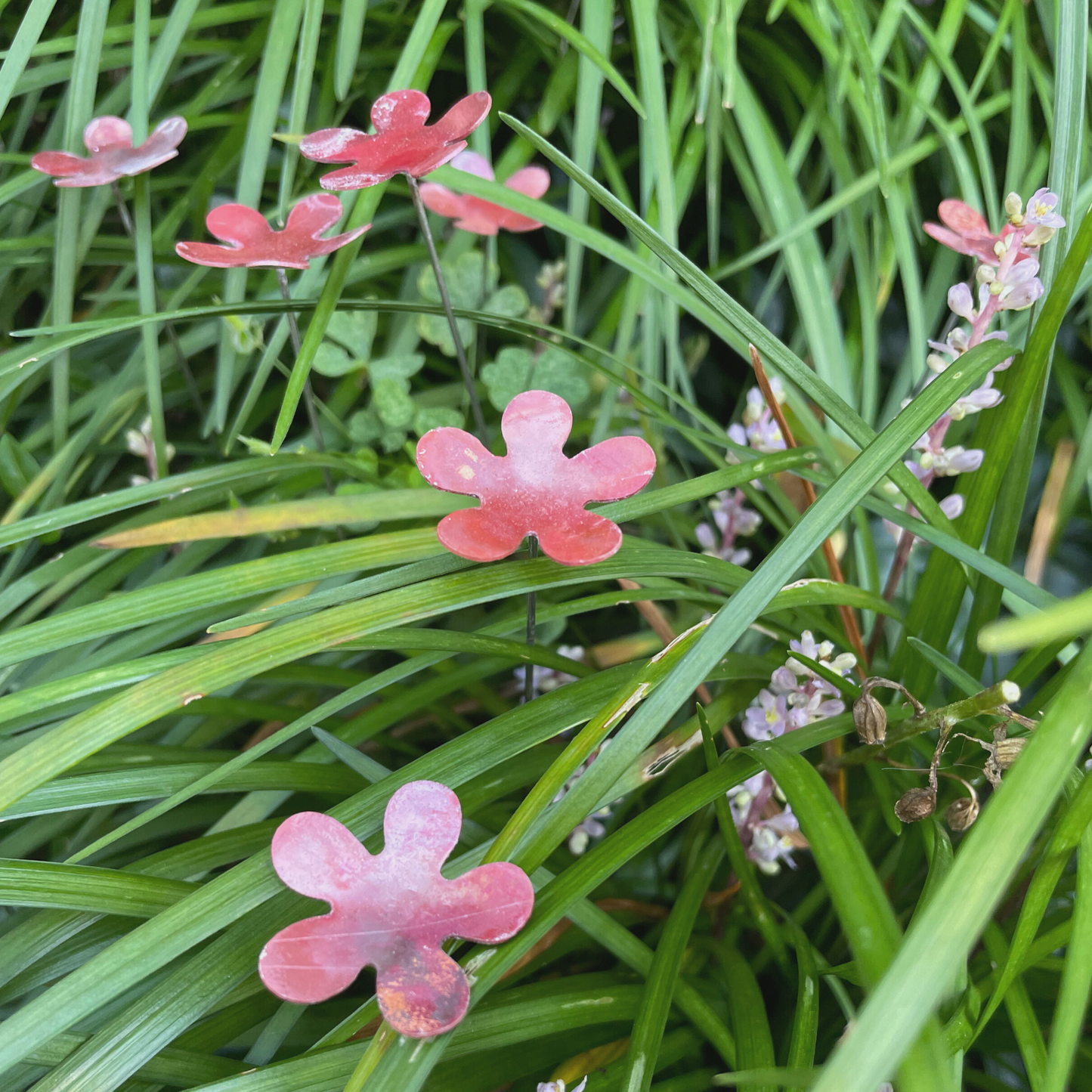 Small Natural Copper Flowers- Set of 6