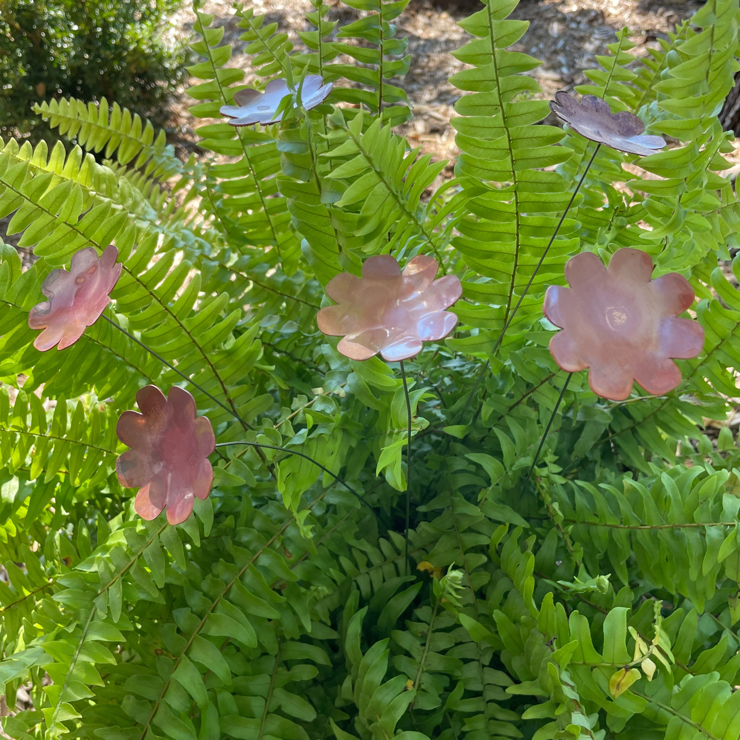 Large Natural Copper Flowers- 6 pc