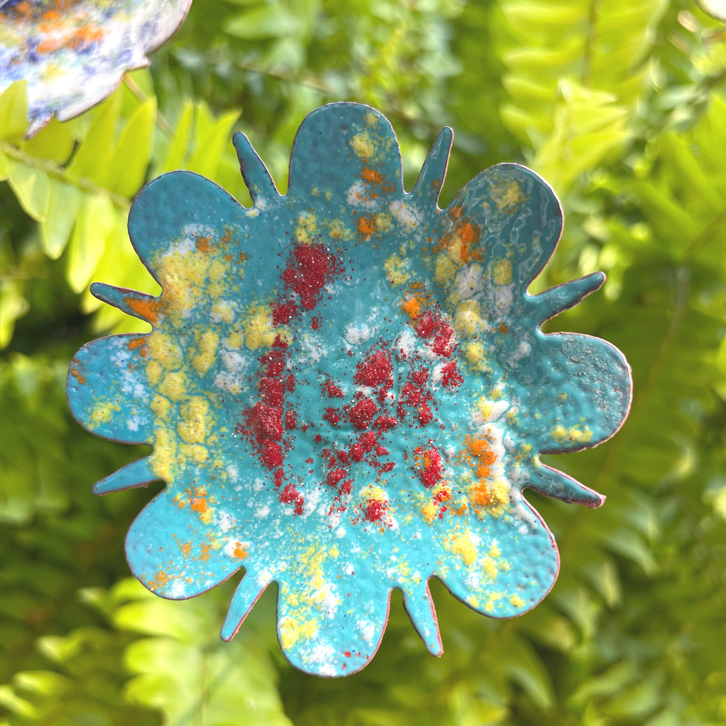 Extra Large Copper Enamel Flowers