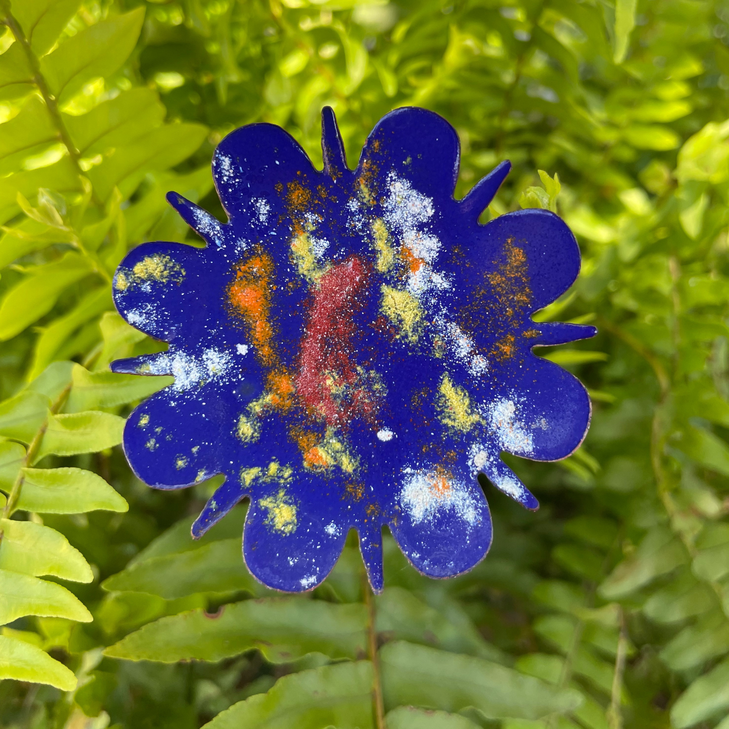 Extra Large Copper Enamel Flowers