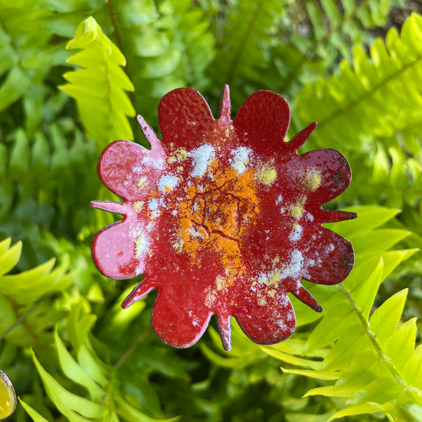 Extra Large Copper Enamel Flowers