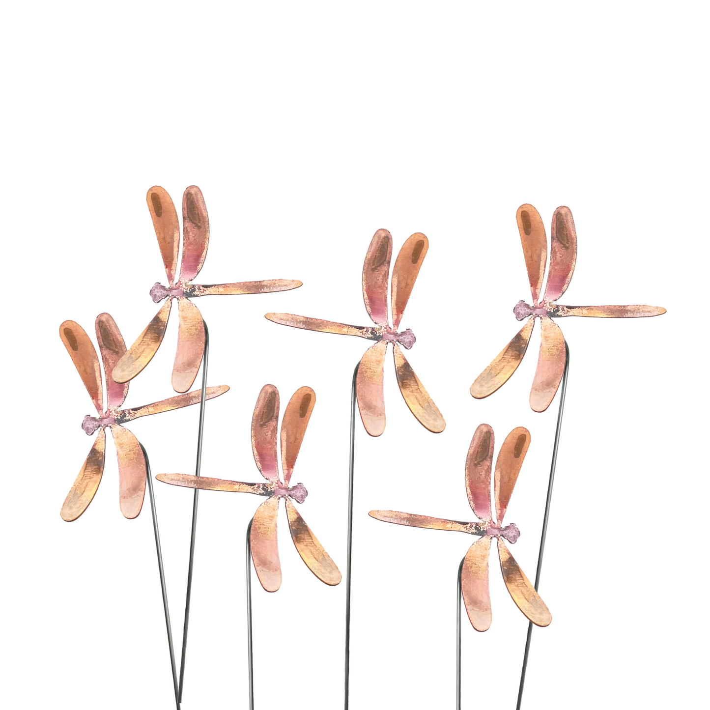 Small Natural Copper Dragonflies- Set of 6