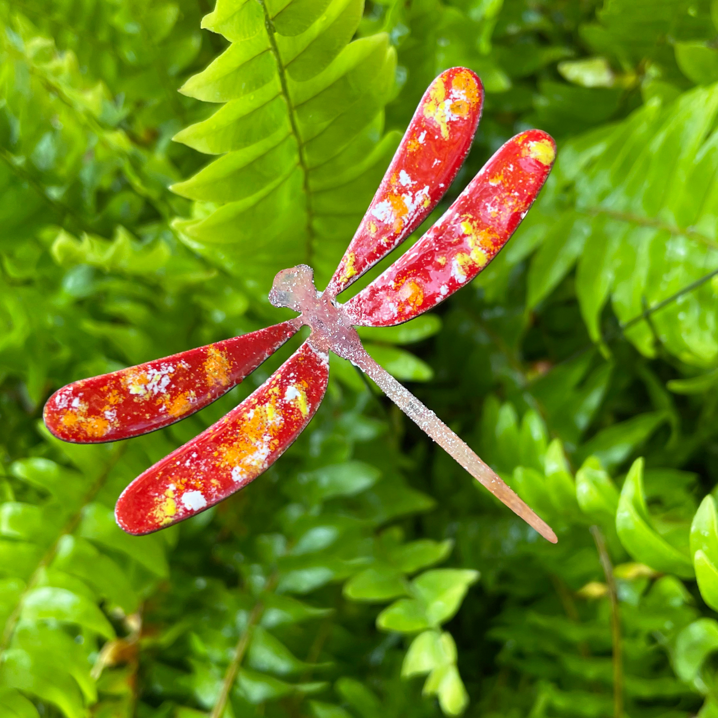 Medium Enamel Copper Dragonfly