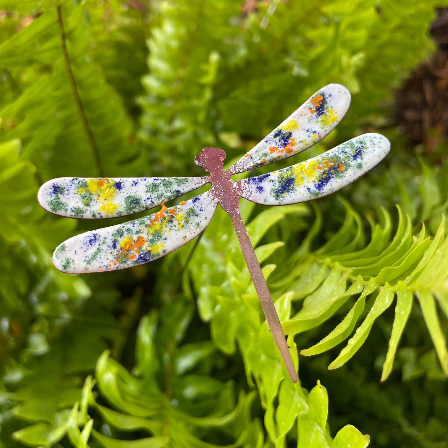 Medium Enamel Copper Dragonfly