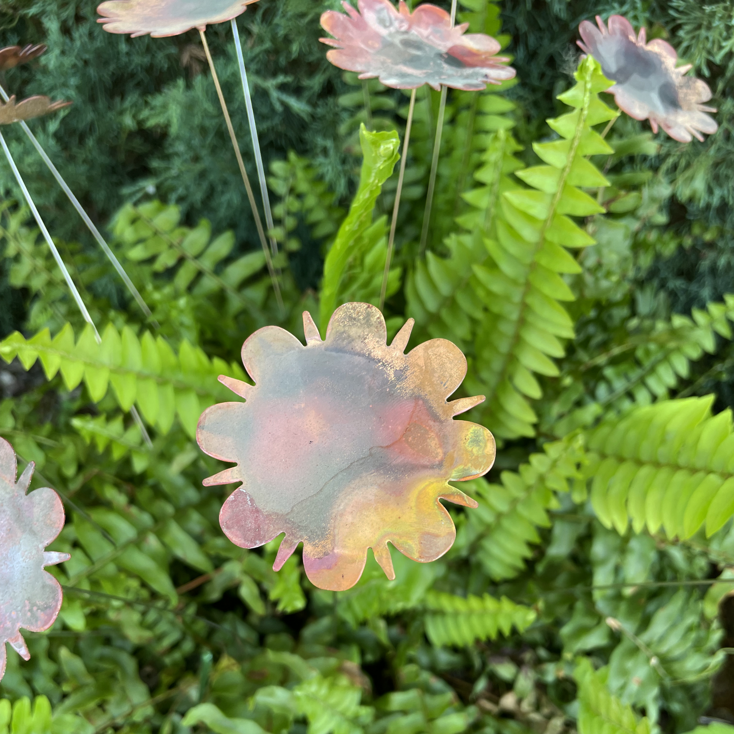 Extra Lg Natural Copper Flowers- 6 pc