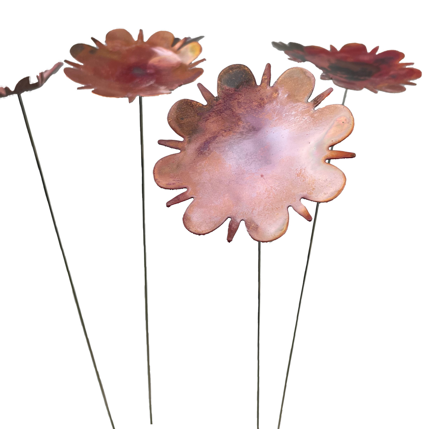Extra Large Copper Enamel Flowers